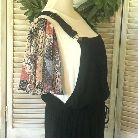 ✴️LAST ONE✴️ 🍁LINEN BLEND  OVERALLS IN BLACK - Picture 3 of 10